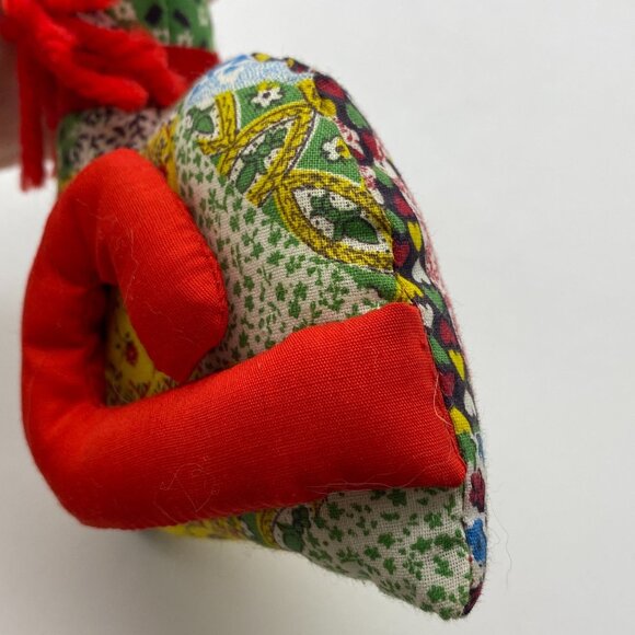 Handmade Patchwork stuffed cat Christmas ornament button eyes hanging - Picture 5 of 6